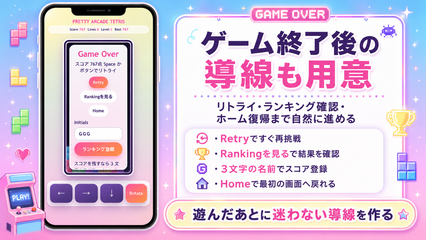 ゲームオーバー演出POP